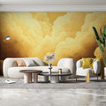 Golden Hour Cloudscape Mural Wallpaper — Impressionistic Style Mural Wallpaper - pure wallpaper artwork