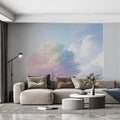 Ethereal Cloud Tree Mural Wallpaper — Dreamy Pastel Landscape Mural Wallpaper - pure wallpaper artwork