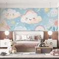Dreamy Sky and Rainbow Mural Wallpaper — Whimsical Decor Mural Wallpaper - pure wallpaper artwork