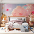 Dreamy Cloud and Rose Sky Mural Wallpaper — Whimsical Decor Mural Wallpaper - pure wallpaper artwork