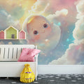 Dreamy Baby in Clouds Mural Wallpaper — Whimsical Nursery Decor Mural Wallpaper - pure wallpaper artwork