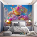 Floating Balloon Cloud Mural Wallpaper — Whimsical Dreamscape Mural Wallpaper - pure wallpaper artwork