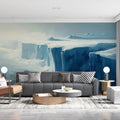 Arctic Ice Shelf Mural Wallpaper — Hand-Painted Frozen Landscape Mural Wallpaper - pure wallpaper artwork