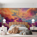 Dreamscape Horizon Mural Wallpaper — Vibrant Abstract Landscape Mural Wallpaper - pure wallpaper artwork