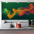 Vibrant Smoke Wave Mural Wallpaper — Modern Abstract Design Mural Wallpaper - pure wallpaper artwork