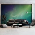 Aurora Borealis Mural Wallpaper — Ethereal Night Sky Gradient Mural Wallpaper - pure wallpaper artwork