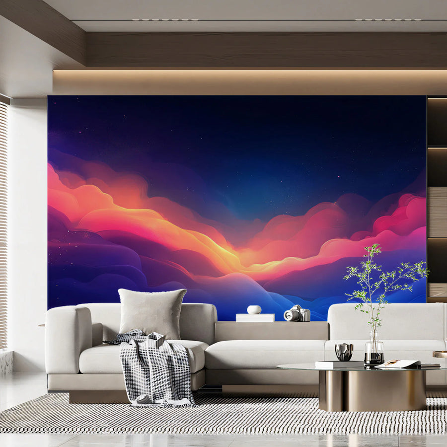 Cosmic Nebula Swirl Mural Wallpaper — Dreamy Abstract Cloud Art Mural Wallpaper