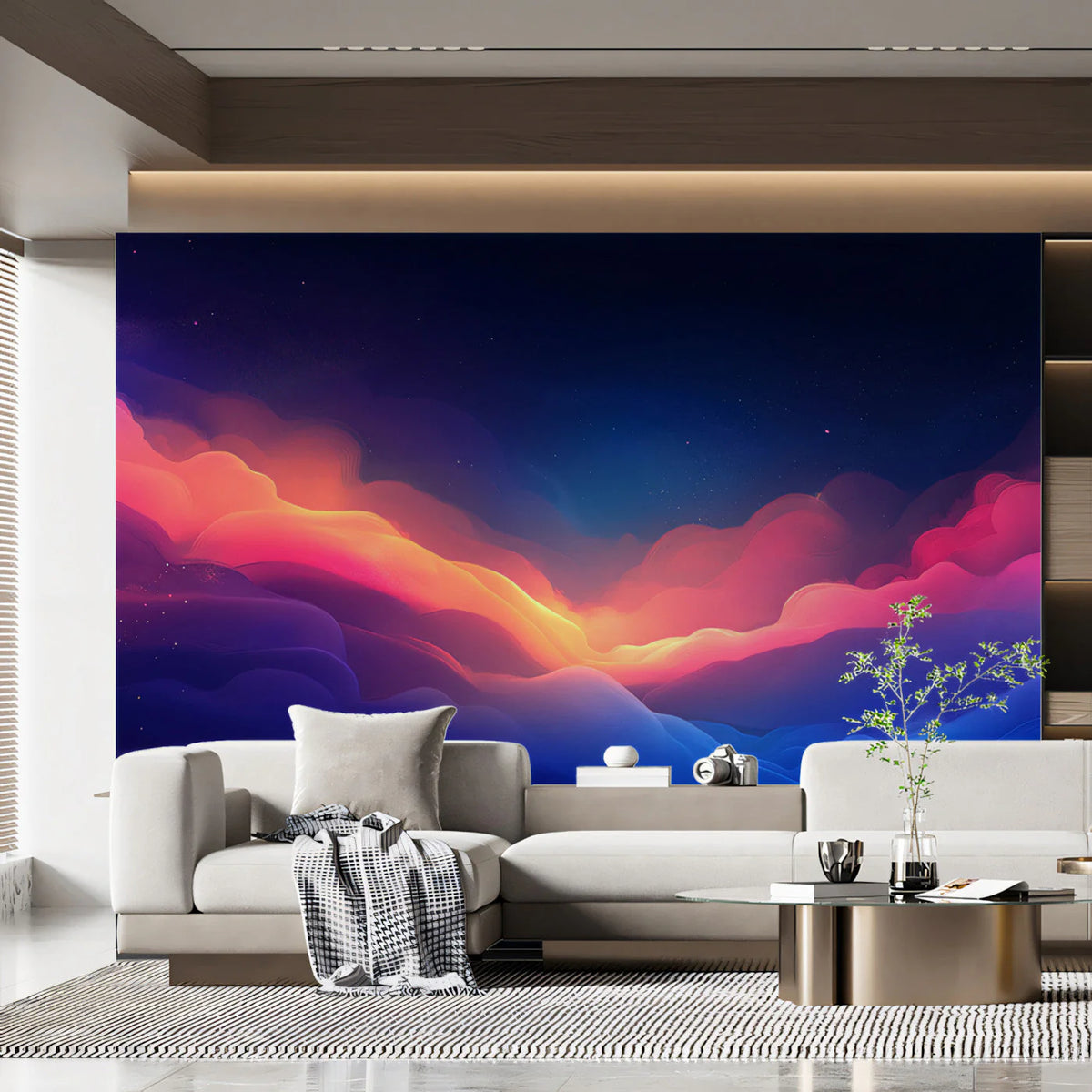 Cosmic Nebula Swirl Mural Wallpaper — Dreamy Abstract Cloud Art Mural Wallpaper - pure wallpaper artwork