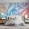 Cosmic Swirl Nebula Mural Wallpaper — Soft Fluid Abstract Mural Wallpaper - pure wallpaper artwork