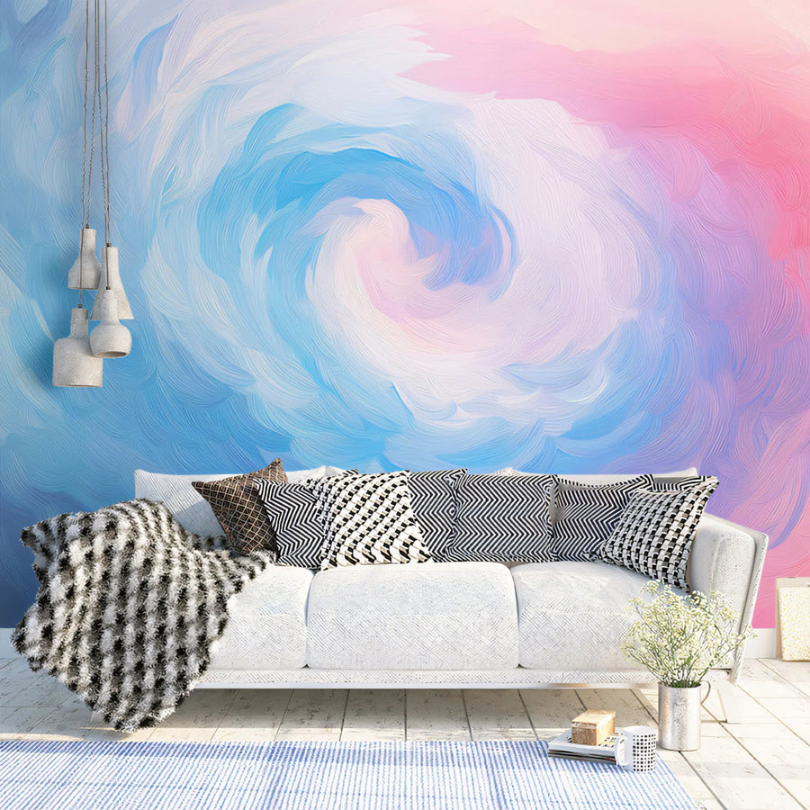 Abstract Cosmic Whirlpool Mural Wallpaper — Fluid Brushstroke Design Mural Wallpaper