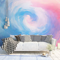 Abstract Cosmic Whirlpool Mural Wallpaper — Fluid Brushstroke Design Mural Wallpaper - pure wallpaper artwork