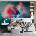 Ethereal Heart Cloud Mural Wallpaper — Moody Abstract Design Mural Wallpaper - pure wallpaper artwork