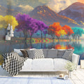 Vivid Autumn Forest Mural Wallpaper — Impressionistic Landscape Mural Wallpaper - pure wallpaper artwork