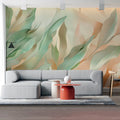 Ethereal Willow Leaf Mural Wallpaper — Soft Botanical Art Mural Wallpaper - pure wallpaper artwork