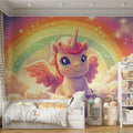 Rainbow Unicorn Galaxy Mural Wallpaper — Whimsical Dreamscape Mural Wallpaper - pure wallpaper artwork