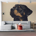 Rottweiler Portrait Mural Wallpaper —Engraved Illustration Style Mural Wallpaper - pure wallpaper artwork
