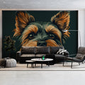 Yorkshire Terrier Portrait Mural Wallpaper — Artistic Pet Illustration Mural Wallpaper - pure wallpaper artwork