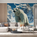 Arctic Polar Bear Mountain Mural Wallpaper —Majestic Wildscape Mural Wallpaper - pure wallpaper artwork