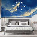 Alpenglow Summit Mural Wallpaper — Painterly Mountain Landscape Mural Wallpaper - pure wallpaper artwork