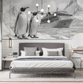 Antarctic Expedition Mural Wallpaper —Polar Wildlife Scene Mural Wallpaper - pure wallpaper artwork