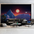 Midnight Arctic Ice Mural Wallpaper — Nighttime Polar Landscape Mural Wallpaper - pure wallpaper artwork