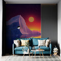 Arctic Iceberg Mural Wallpaper — Vibrant Sunset Horizon Mural Wallpaper - pure wallpaper artwork