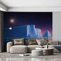 Arctic Moonlit Iceberg Mural Wallpaper —Cinematic Night Sky Mural Wallpaper - pure wallpaper artwork