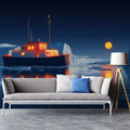 Arctic Expedition Mural Wallpaper — Midnight Nautical Scene Mural Wallpaper - pure wallpaper artwork