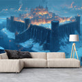 Frozen Citadel Mural Wallpaper —Gothic Winter Landscape Mural Wallpaper - pure wallpaper artwork
