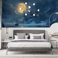 Moonlit Gothic Castle Mural Wallpaper — Dark Fantasy Landscape Mural Wallpaper - pure wallpaper artwork