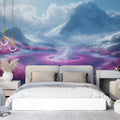 Ethereal Mountain Vista Mural Wallpaper — Fantasy Landscape Mural Wallpaper - pure wallpaper artwork