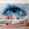 Surreal Mountain Eye Mural Wallpaper — Artistic Surrealist Design Mural Wallpaper - pure wallpaper artwork