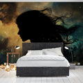 Virgo Celestial Silhouette Mural Wallpaper — Cosmic Art Wall Decor Mural Wallpaper - pure wallpaper artwork