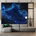 Aquarius Celestial Goddess Mural Wallpaper — Cosmic Blue Decor Mural Wallpaper - pure wallpaper artwork