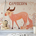 Capricorn Zodiac Goat Mural Wallpaper — Whimsical Celestial Art Mural Wallpaper - pure wallpaper artwork