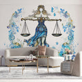Celestial Libra Zodiac Mural Wallpaper — Watercolor Art Motif Mural Wallpaper - pure wallpaper artwork
