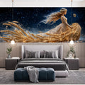 Virgo Celestial Maiden Mural Wallpaper — Midnight Sky and Wheat Mural Wallpaper - pure wallpaper artwork