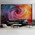 Abstract Fluid Swirl Mural Wallpaper — Vibrant Colorful Gradient Mural Wallpaper - pure wallpaper artwork