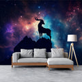 Capricorn Cosmic Goat Mural Wallpaper — Celestial Night Sky Scene Mural Wallpaper - pure wallpaper artwork