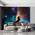 Celestial Leo Lion Mural Wallpaper — Cosmic Space Wall Decor Mural Wallpaper - pure wallpaper artwork