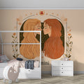 Gemini Zodiac Mural Wallpaper — Celestial Twin Illustration Mural Wallpaper - pure wallpaper artwork