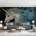 Celestial Unicorn Mural Wallpaper — Dark Fantasy Art Mural Wallpaper - pure wallpaper artwork