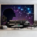 Celestial Silhouette Mural Wallpaper — Cosmic Space Wall Art Mural Wallpaper - pure wallpaper artwork