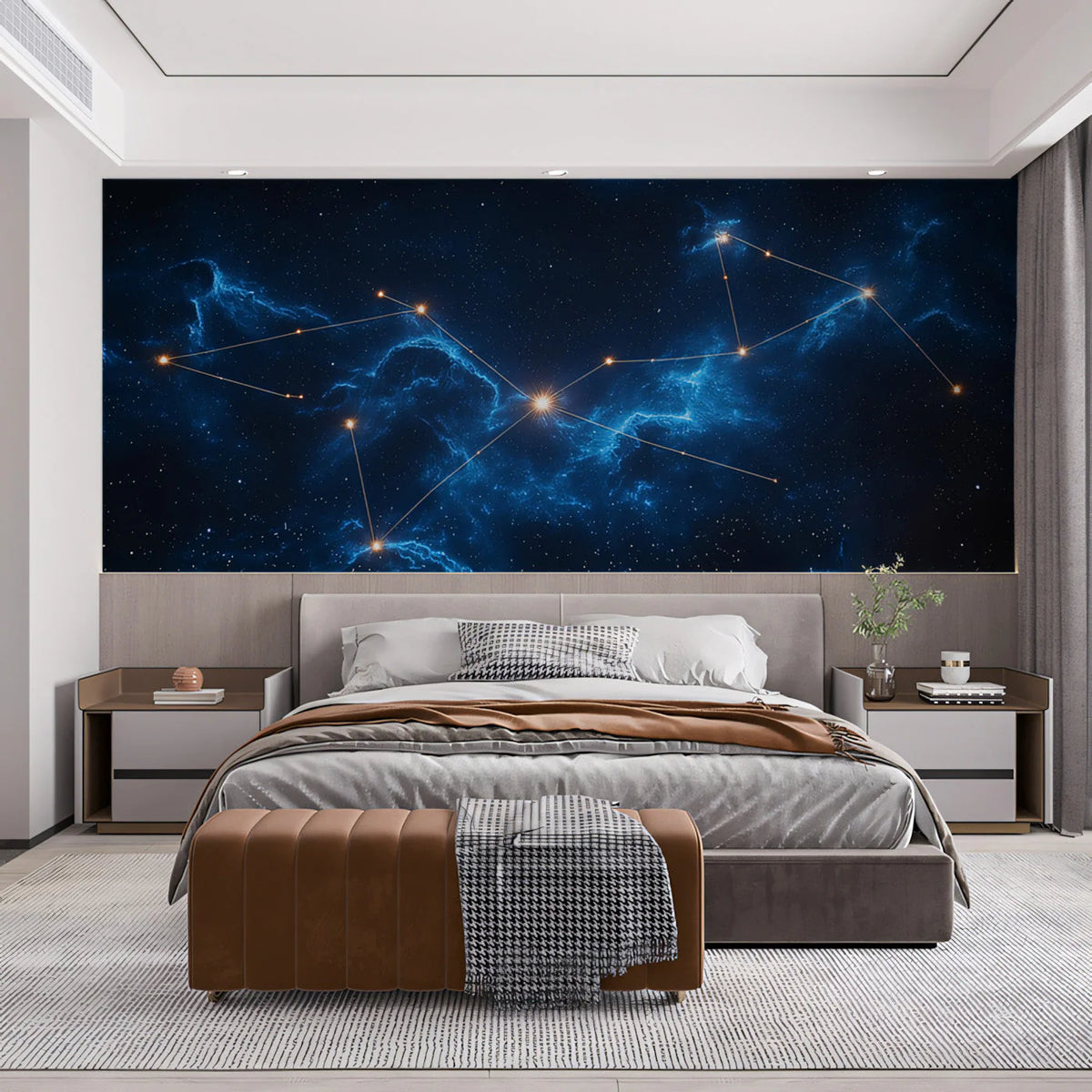 Celestial Constellation Mural Wallpaper — Deep Space Motif Mural Wallpaper - pure wallpaper artwork
