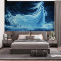 Celestial Water Nymph Mural Wallpaper — Ethereal Night Sky Design Mural Wallpaper - pure wallpaper artwork