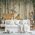 Woodland Friends Mural Wallpaper — Whimsical Forest Tale Mural Wallpaper - pure wallpaper artwork