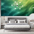 Ethereal Green Flow Abstract Mural Wallpaper — Modern Fluid Art Mural Wallpaper - pure wallpaper artwork