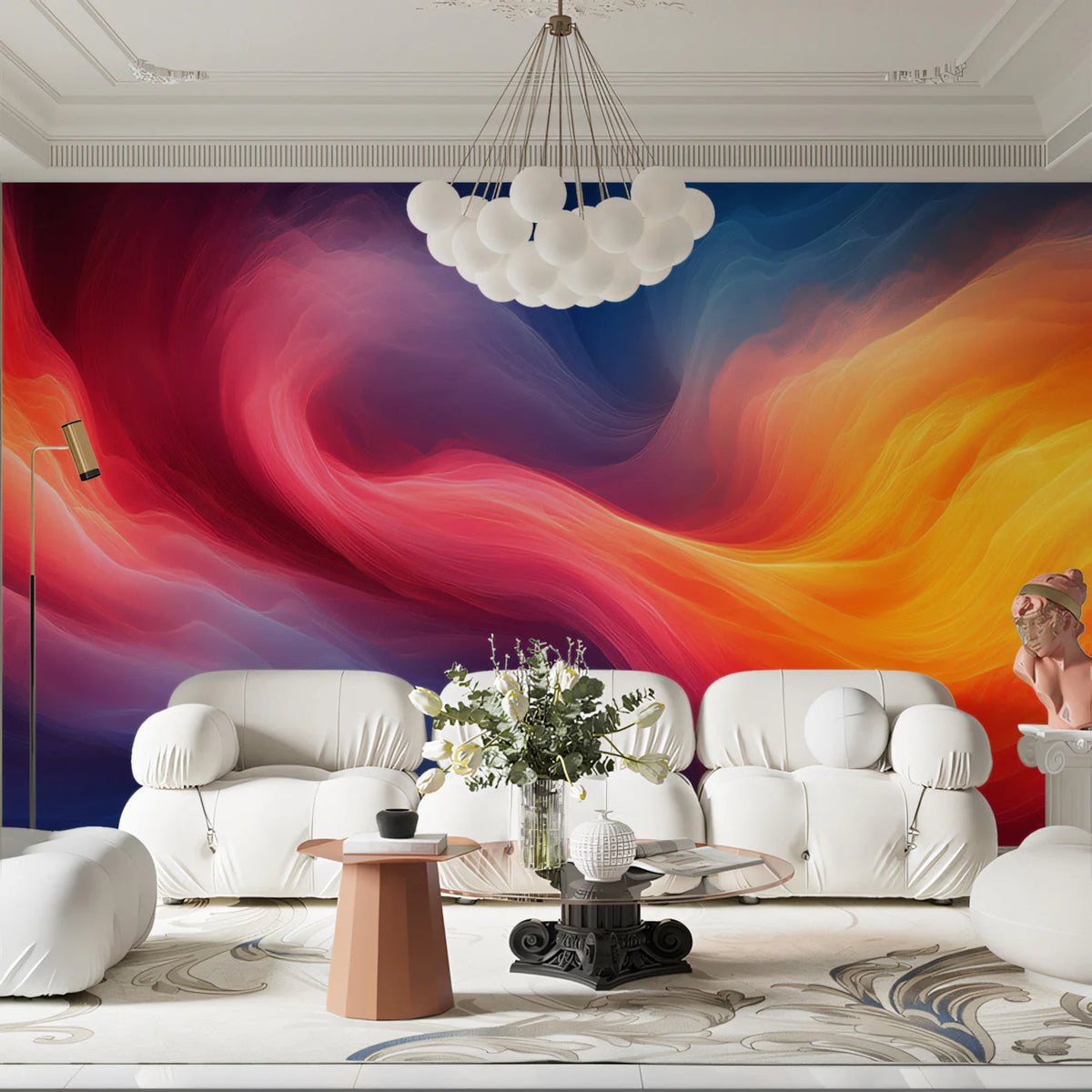 Nebula Swirl Mural Wallpaper — Vibrant Abstract Wall Art Mural Wallpaper - pure wallpaper artwork