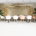 Ornate Baroque Damask Mural Wallpaper — Cream and Gold Relief Mural Wallpaper - pure wallpaper artwork