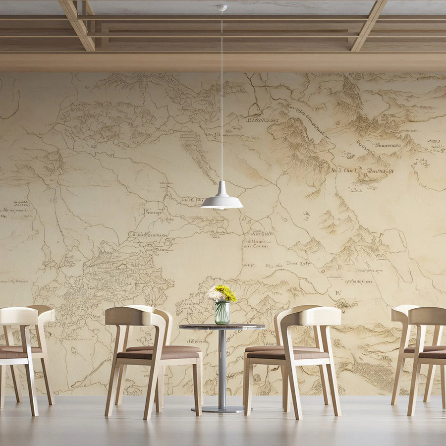 Antique World Map Mural Wallpaper — Historical Cartography Style Mural Wallpaper